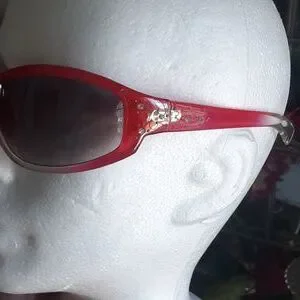 Sam Horma (Chanel Designer) Red Rhinestone Ombre Sunglasses m_64a867aa308f0771f45583ef.jpg main image 2